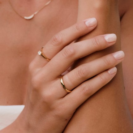Aliança em ouro amarelo 9K 1/2 cana com 3mm