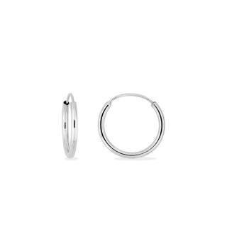 Pendientes de aro 10 mm oro blanco 9K