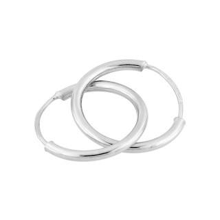 Pendientes de aro 10 mm oro blanco 9K