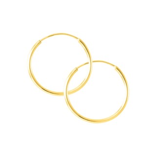 Brincos de argola de 14 mm em ouro amarelo de 9K