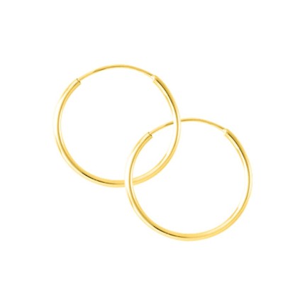 Pendientes de aro 14 mm en oro amarillo 9K