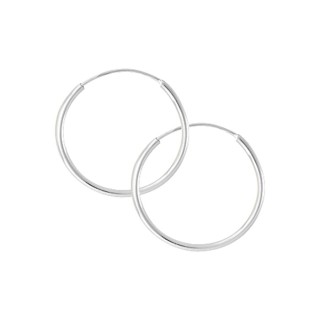 Pendientes de aro 14 mm en oro blanco 9K