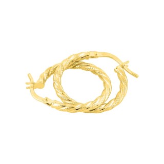 Pendientes de aro entorchados de 15mm en oro amarillo 9K