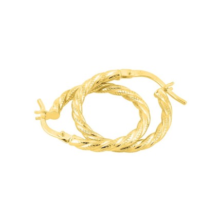 Brincos de argola de 15 mm em ouro amarelo de 9K