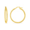 Pendientes de aro entorchados de 25mm en oro amarillo 9K
