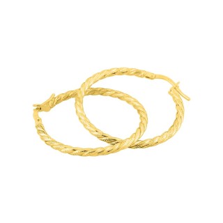 Pendientes de aro entorchados de 25mm en oro amarillo 9K