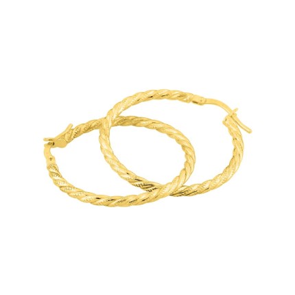 Brincos de argola de 25 mm em ouro amarelo de 9K
