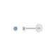 Brincos em ouro branco de 9K com topázio de 3 mm e fecho de silicone