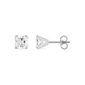 Pendientes oro blanco 9K y circonita princesa de 5mm