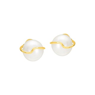 Pendientes oro amarillo 9K y perla 8 mm