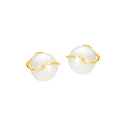 Pendientes oro amarillo 9K y perla 8 mm