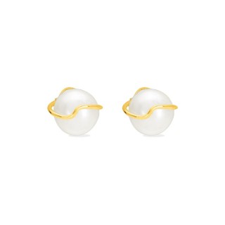 Brincos em ouro amarelo de 9K e pérolas de 8 mm