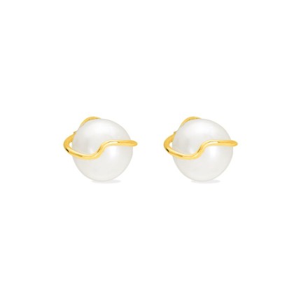Pendientes oro amarillo 9K y perla 8 mm