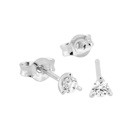 Brincos em ouro branco 9K com diamantes criados 0,10 ct