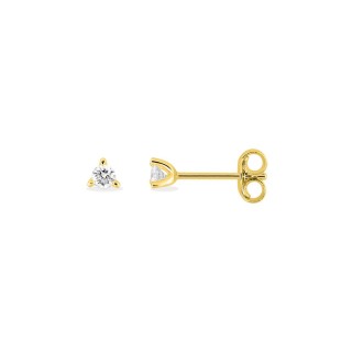 Pendientes oro amarillo 9K con diamantes creados 0,10 ct