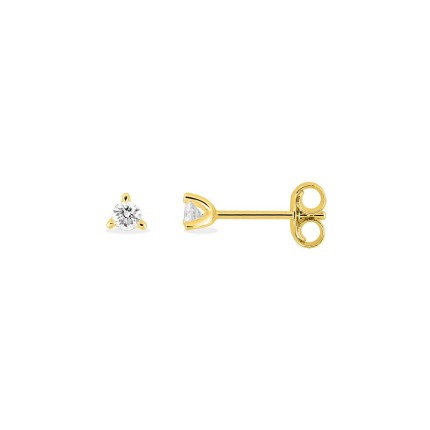 Brincos em ouro amarelo de 9K com diamantes criados 0,10 ct