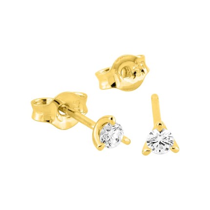 Brincos em ouro amarelo de 9K com diamantes criados 0,10 ct