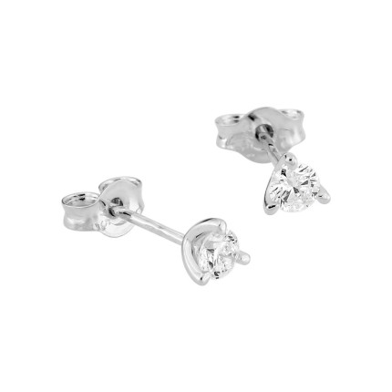 Pendientes oro blanco 9K con diamantes creados 0,20 ct