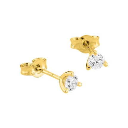 Pendientes oro amarillo 9K con diamantes creados 0,20 ct