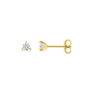 Brincos em ouro amarelo de 9K com diamantes criados 0,20 ct