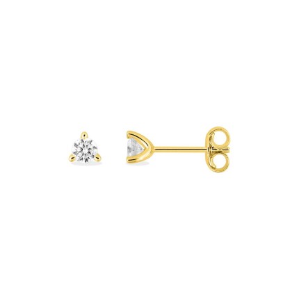 Pendientes oro amarillo 9K con diamantes creados 0,20 ct