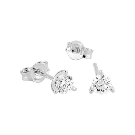 Pendientes oro blanco 9K con diamantes creados 0,30 ct