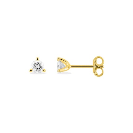 Brincos em ouro amarelo de 9K com diamantes criados 0,30 ct