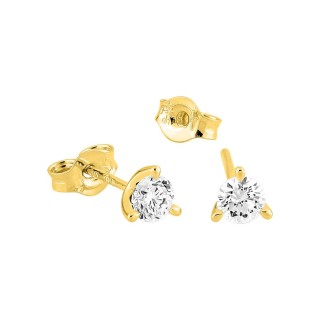 Brincos em ouro amarelo de 9K com diamantes criados 0,30 ct