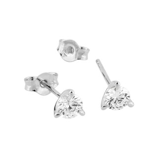Pendientes oro blanco 9K con diamantes creados 0,40 ct
