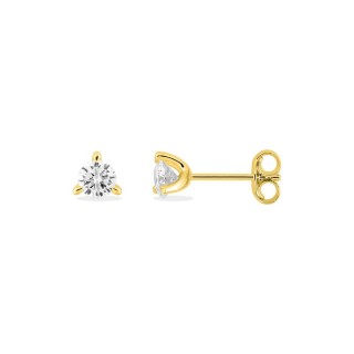 Pendientes oro amarillo 9K con diamantes creados 0,40 ct