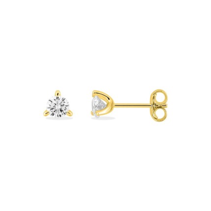 Pendientes oro amarillo 9K con diamantes creados 0,40 ct