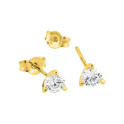 Pendientes oro amarillo 9K con diamantes creados 0,40 ct