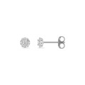 Brincos em ouro branco de 9K com uma roseta de diamantes criados 0,11 ct