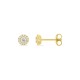 Brincos em ouro amarelo de 9K com uma roseta de diamantes criados 0,17 ct