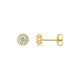 Pendientes oro amarillo 9K con rosetón de diamantes creados 0,30 ct