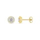 Pendientes oro amarillo 9K con rosetón de diamantes creados 0,57 ct