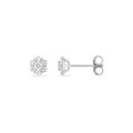 Pendientes oro blanco 9K con siete diamantes creados 0,30 ct