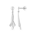 Pendientes largos triples curvas plata 925 rodiada con circonita