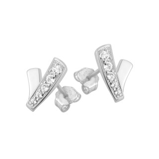 Brincos em prata 925 de 11 mm com pedras de zircónia