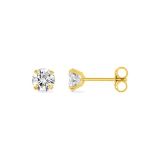 Brincos em ouro de 18K com zircónias 5mm
