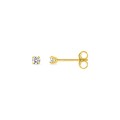 Brincos em ouro amarelo de 18K e zircónias cúbicas 2,5 mm