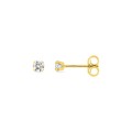 Pendientes oro amarillo 18K y circonita 3 mm