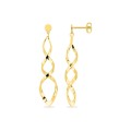 Pendientes largos doble espiral bañado en oro