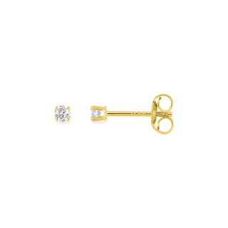 Brincos banhados a ouro com zircónias de 2,5 mm.