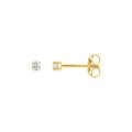 Pendientes bañados en oro con circonita de 2.5 mm