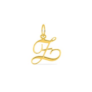 Colgante Letra Z en Oro Amarillo 9K estilo cursiva
