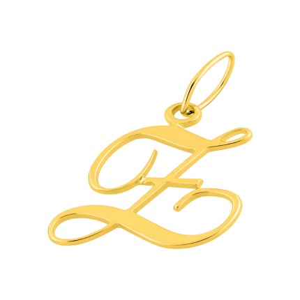 Colgante Letra Z en Oro Amarillo 9K estilo cursiva