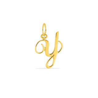Colgante Letra Y en Oro Amarillo 9K estilo cursiva