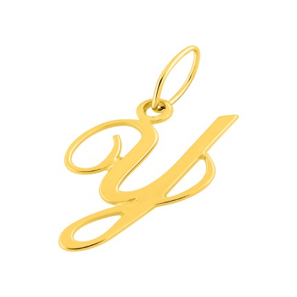 Pendente Letra Y em Ouro Amarelo 9K estilo cursivo