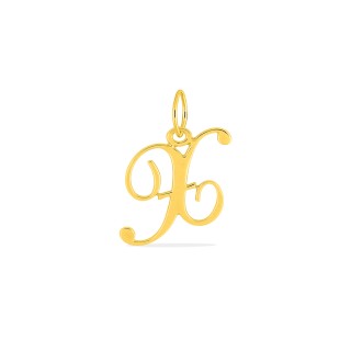 Colgante Letra X en Oro Amarillo 9K estilo cursiva